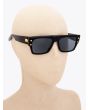 Balmain Sunglasses B-III Square Black / Gold Front with mannequin three-quarter view