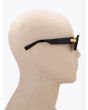 Balmain B-VI Square-Frame Black/Gold-Tone Sunglasses with mannequin side view
