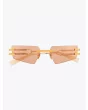 Balmain Sunglasses Fixe Rimless White Gold Front View