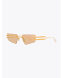 Balmain Sunglasses Fixe Rimless White Gold Three-quarters Left View