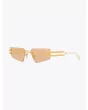 Balmain Sunglasses Fixe Rimless White Gold Three-quarters Left View