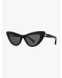 Balmain Jolie Cat-Eye Sunglasses Black/Gold Three-quarter View Left