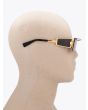 Balmain Wonder Boy III Shield-Shaped Gold/Black Sunglasses with mannequin side view
