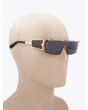 Balmain Wonder Boy III Shield-Shaped Gold/Black Sunglasses with mannequin three-quarter right view