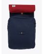 BLK Pine Workshop | Leather/Canvas Box Pack Bag Navy Red Front Open