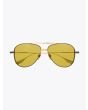 Subsystem - Dita Sunglasses Aviator Black Iron/Gold front frame view