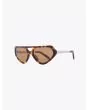Fakbyfak Cyber Limbo Sunglasses Havanas/Solid Brown Front Three-quarters