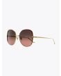 Gucci Squared Shape Sunglasses Gold / Gold 003 3