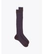 Gallo Long Socks Twin Ribbed Cotton Brown / Blue