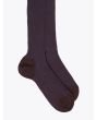 Gallo Long Socks Twin Ribbed Cotton Brown / Blue 2