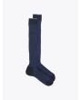 Gallo Long Socks Twin Ribbed Cotton Navy Blue / Blue 1