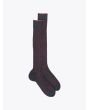 Gallo Long Socks Twin Ribbed Cotton Anthracite / Red 1
