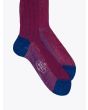 Gallo Short Socks Twin Ribbed Cotton Red / Blue 2