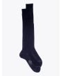 Gallo Ribbed Cotton Long Socks Navy Blue 1