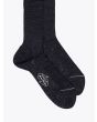 Gallo Short Socks Ribbed Wool Anthracite 2