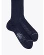 Gallo Short Socks Ribbed Wool Navy Blue 2