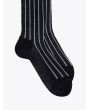 Gallo Long Socks Twin Ribbed Cotton Black / Silver 2