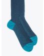Gallo Long Socks Twin Ribbed Cotton Turquoise 2