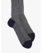Gallo Long Socks Twin Ribbed Cotton Navy Blue 2