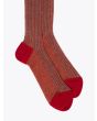 Gallo Long Socks Twin Ribbed Cotton Red 2