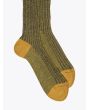 Gallo Long Socks Twin Ribbed Cotton Yellow 2