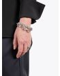 Goti BR1154 Silver Bracelet w/Leather Front View with Model