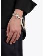 Goti Shield Bracelet Silver/White Back View with Model