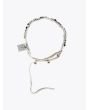 Goti Distressed Metal Ball Bracelet Silver / Leather White 2