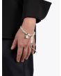 Goti Metal Ball Bracelet Silver/White Back View with Model