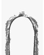 Goti CN1171W Silver Necklace w/Cotton Black Closinf Details