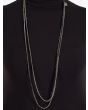 Goti CN1249 Silver Necklace w/Stone Front View