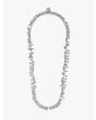 Goti CN1283 Silver Necklace w/Leaves Double Front View