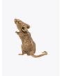 Goti Brass Lucky Mouse Gold-tone Three-quarter view