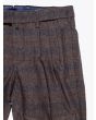 Giab's Archivio Cocktail Wool Pleated Pants Check Brown / Navy Blue 4