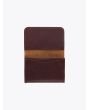 Il Bisonte C0470 Vintage Cowhide Leather Card Case Brown Front Open