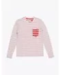 Reigning Champ Long Sleeve Pocket Tee Heather Ash/Red Stripe - E35 SHOP