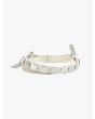 Goti Bracelet BR165 Silver Shields & White Leather - E35 SHOP