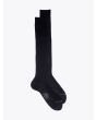 Gallo Ribbed Cotton Long Socks Black - E35 SHOP