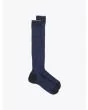 Gallo Long Socks Twin Ribbed Cotton Navy Blue / Blue - E35 SHOP