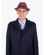 Salvatore Piccolo Duster Coat in Navy Blue Wool - E35 SHOP
