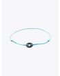 Barbara Zuna-Kratky Smooth Silver Blackened Ring 11 Cord Bracelet Aquamarine - E35 SHOP
