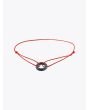 Barbara Zuna-Kratky Smooth Silver Blackened Ring 13 Cord Bracelet Red - E35 SHOP