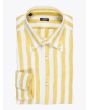 Barba Napoli Button Down White/Yellow Linen Shirt - E35 SHOP