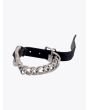 Goti Bracelet BR514 Double Curb Chain Eyelet Silver/Leather - E35 SHOP