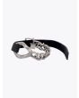 Goti Bracelet BR514 Double Curb Chain Eyelet Silver/Leather - E35 SHOP