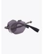 Kuboraum Mask H45 Frameless Sunglasses Black folded three-quarter view