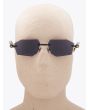 Kuboraum Mask P55 Frameless Rectangle Sunglasses Black with mannequin front view