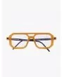 Kuboraum Mask P8 D-Frame Glasses Caramel with folded temples front view