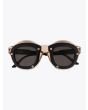 Kuboraum Mask W1 Round-Frame Sunglasses Honey/Black frame with temples folded front view