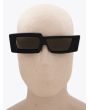 Kuboraum Mask X11 Hybrid-Frame Sunglasses Black Shine with mannequin front view